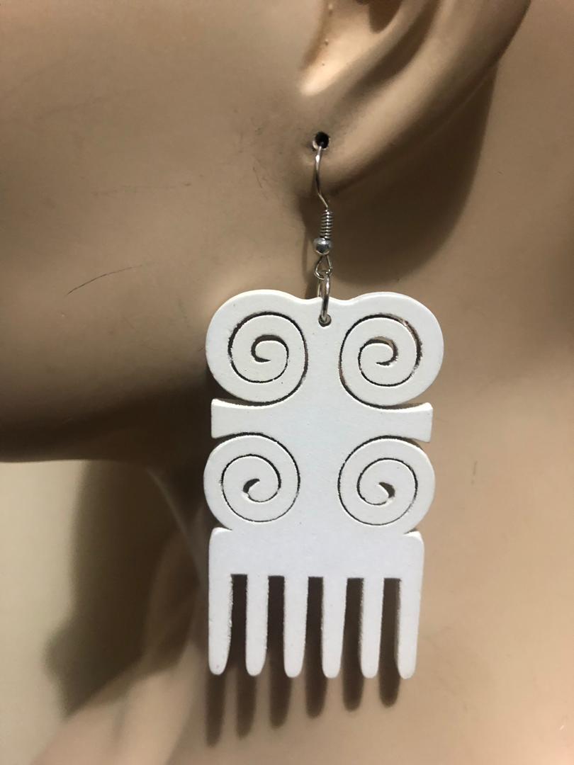 Square Combs Wood Earrings