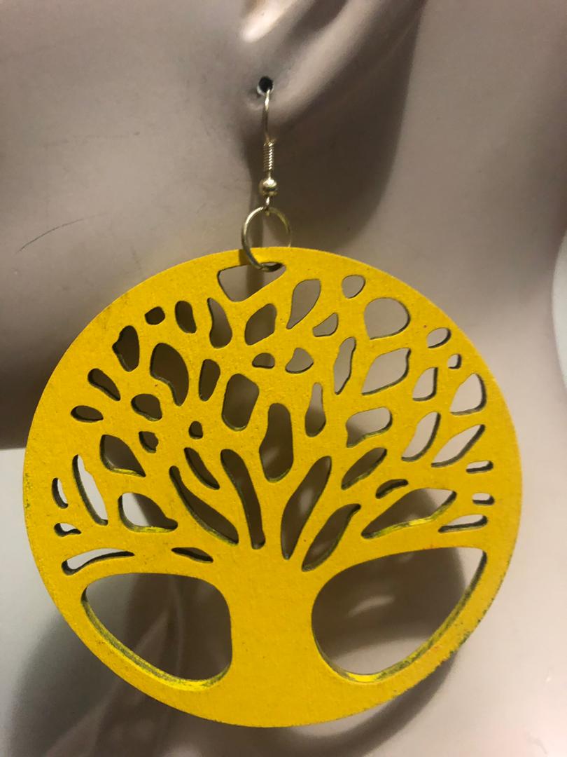 Big Tree of Life Wood Earrings