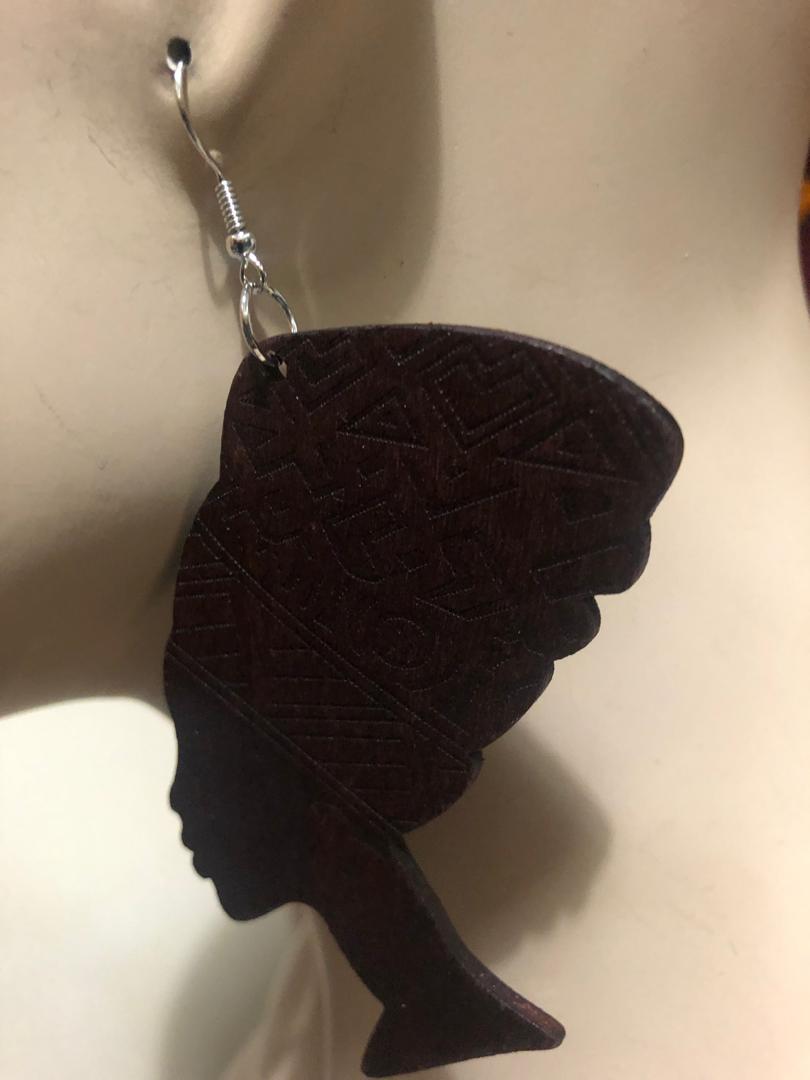 Bini Carve Wood Earrings