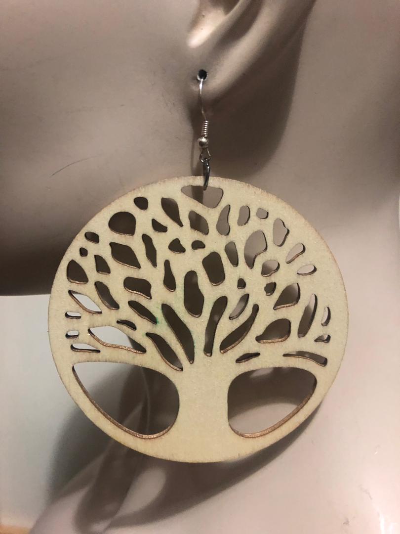 Big Tree of Life Wood Earrings