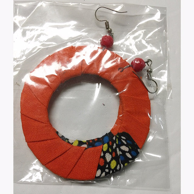 Fabric Flat Earrings-2.5in