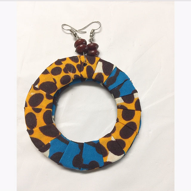Fabric Flat Earrings-2.5in
