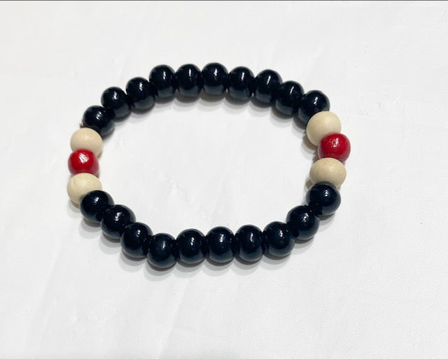 Slim Single Elastic Wood Bracelet