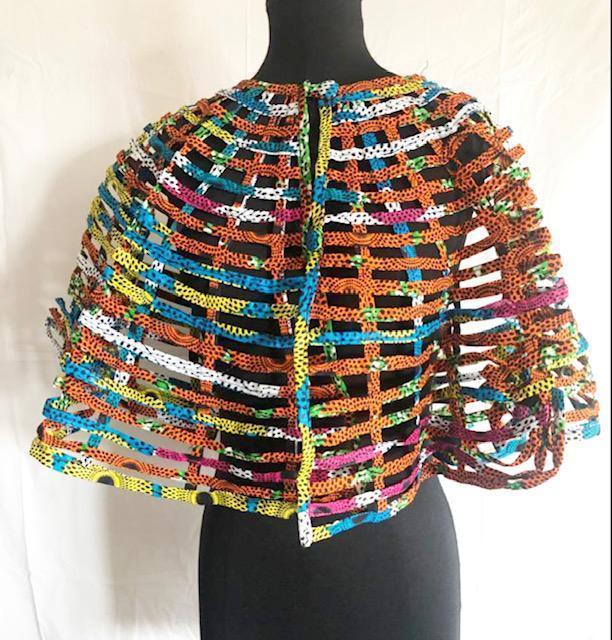 Ankara Necklace Big Fabric Mix Cape