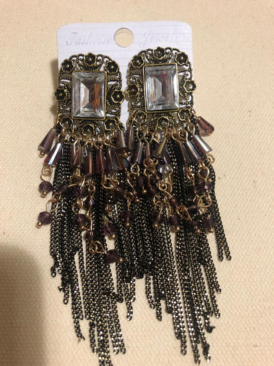 Glass Bead Clip Earrings