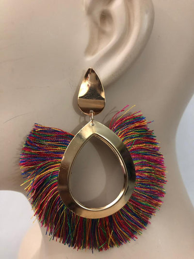 Circle Medium Fringe Earring