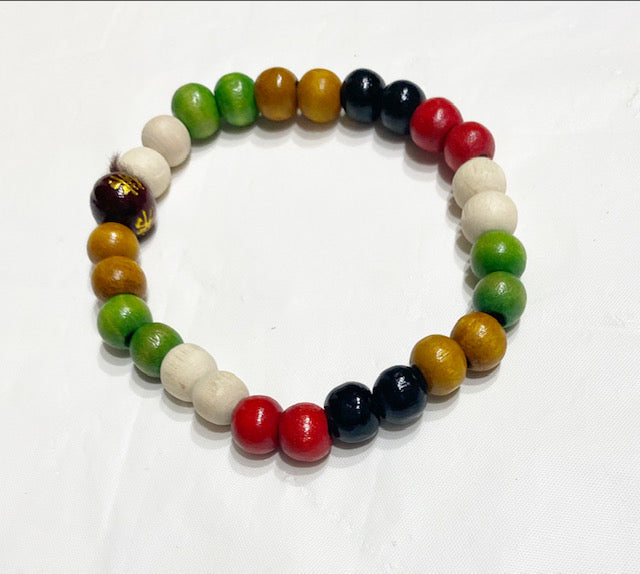 Slim Single Elastic Wood Bracelet