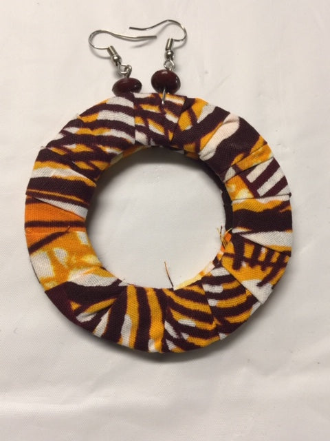 Fabric Flat Earrings-2.5in