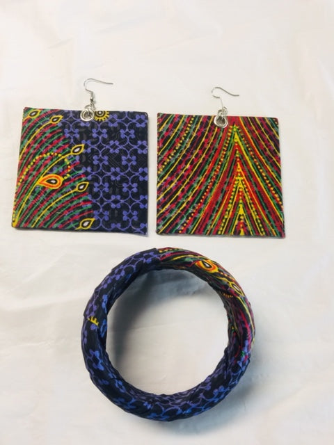Fabric Tone Earrings And Bangles Set
