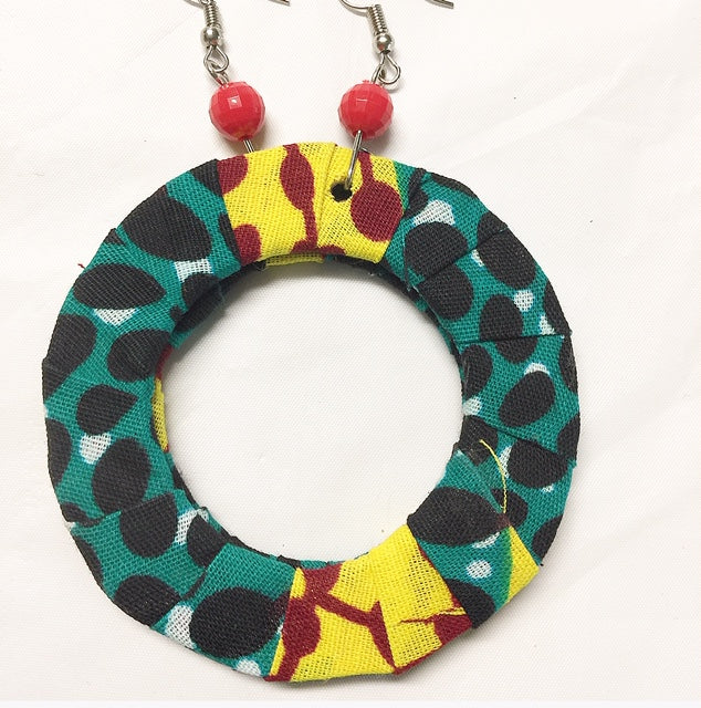 Fabric Flat Earrings-2.5in