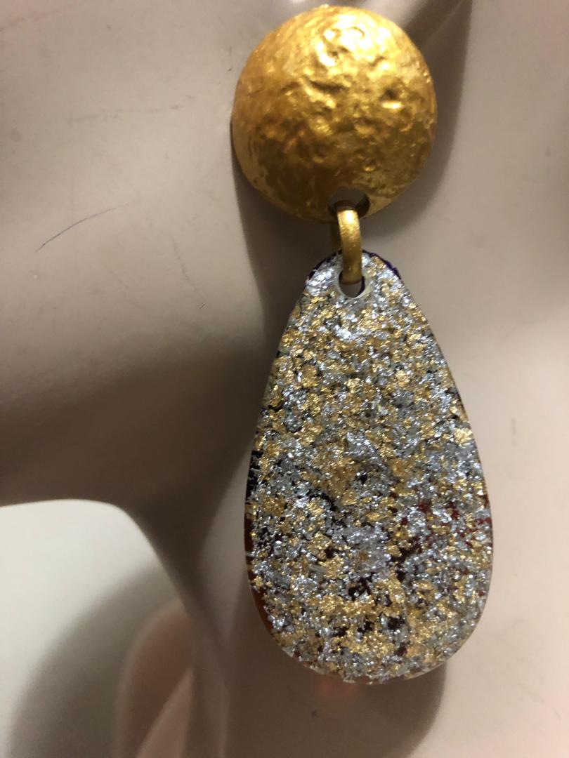 Gold Ball Costume Earrings