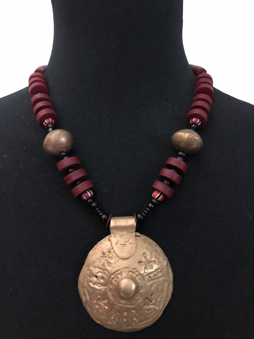 Coral Disc Tribal Necklaces