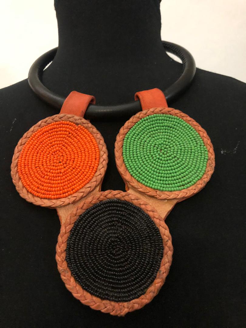 Leather Star Bead Necklace