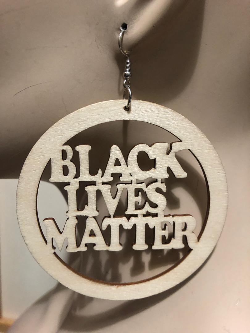 Black Lives Matter Big Wood Earring