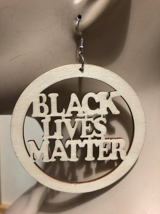 Black Lives Matter Big Wood Earring