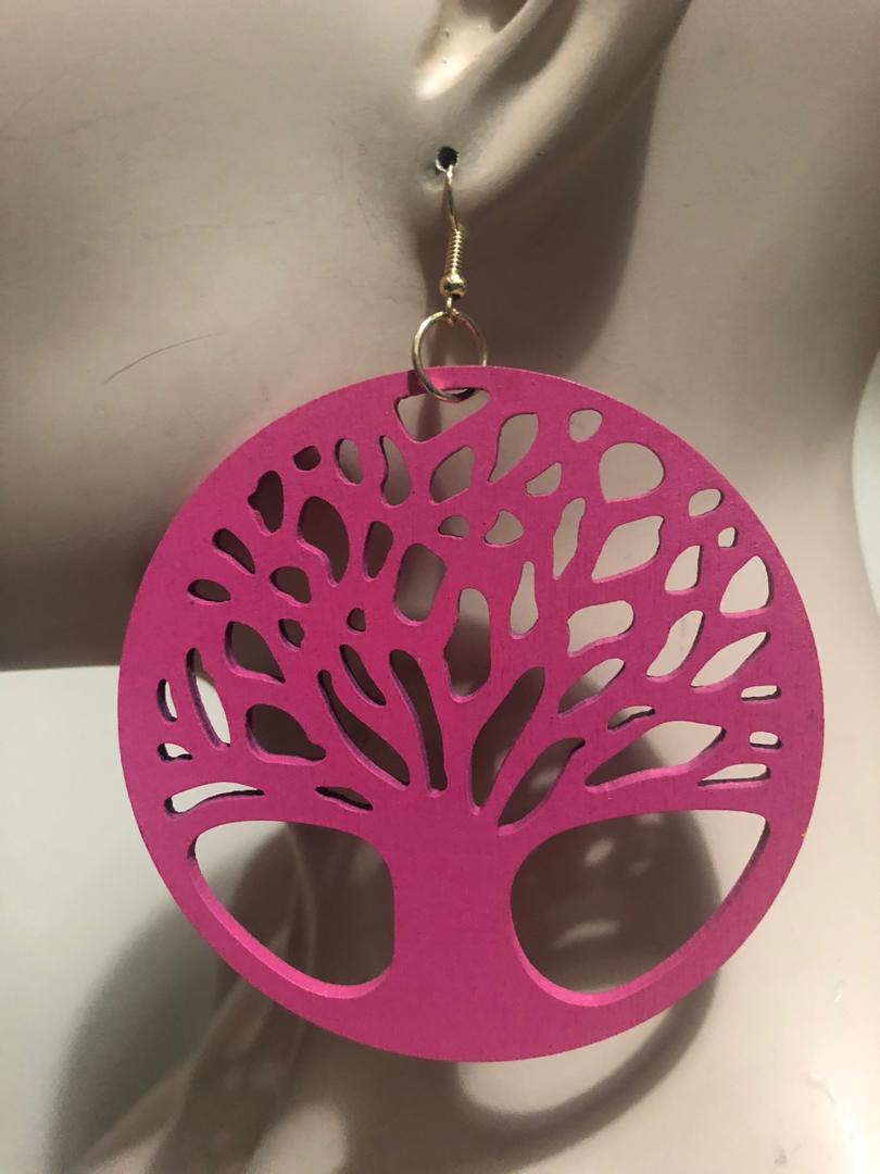 Big Tree of Life Wood Earrings