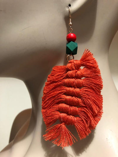 Anis Center Matted Fringe Earrings