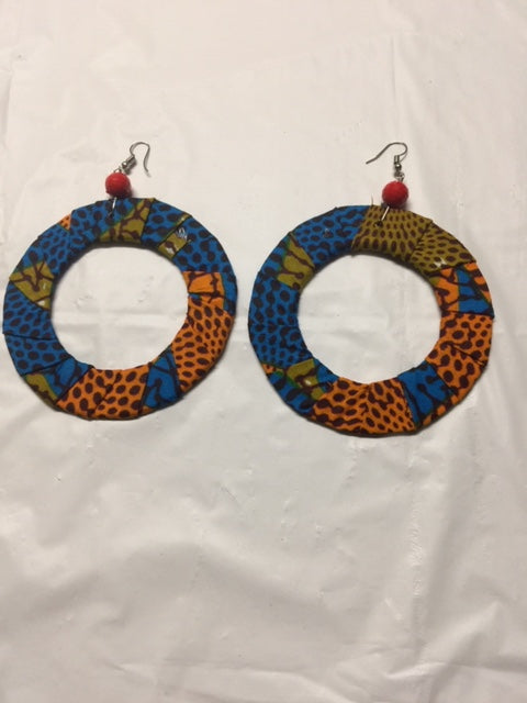 Fabric Flat Earrings-3ins