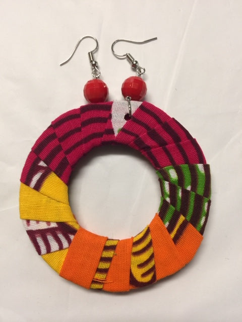 Fabric Flat Earrings-2.5in