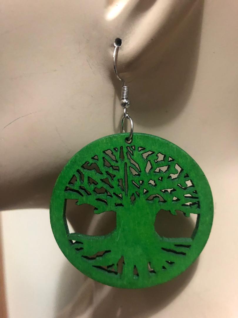 Tree of life Small Wood Earring