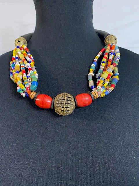 Tribal Bead Rainbow Necklace
