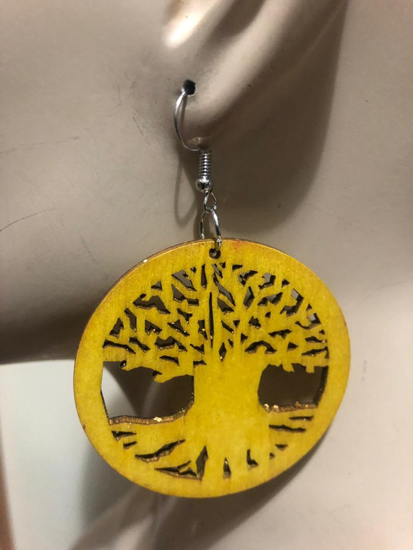 Tree of life Small Wood Earring