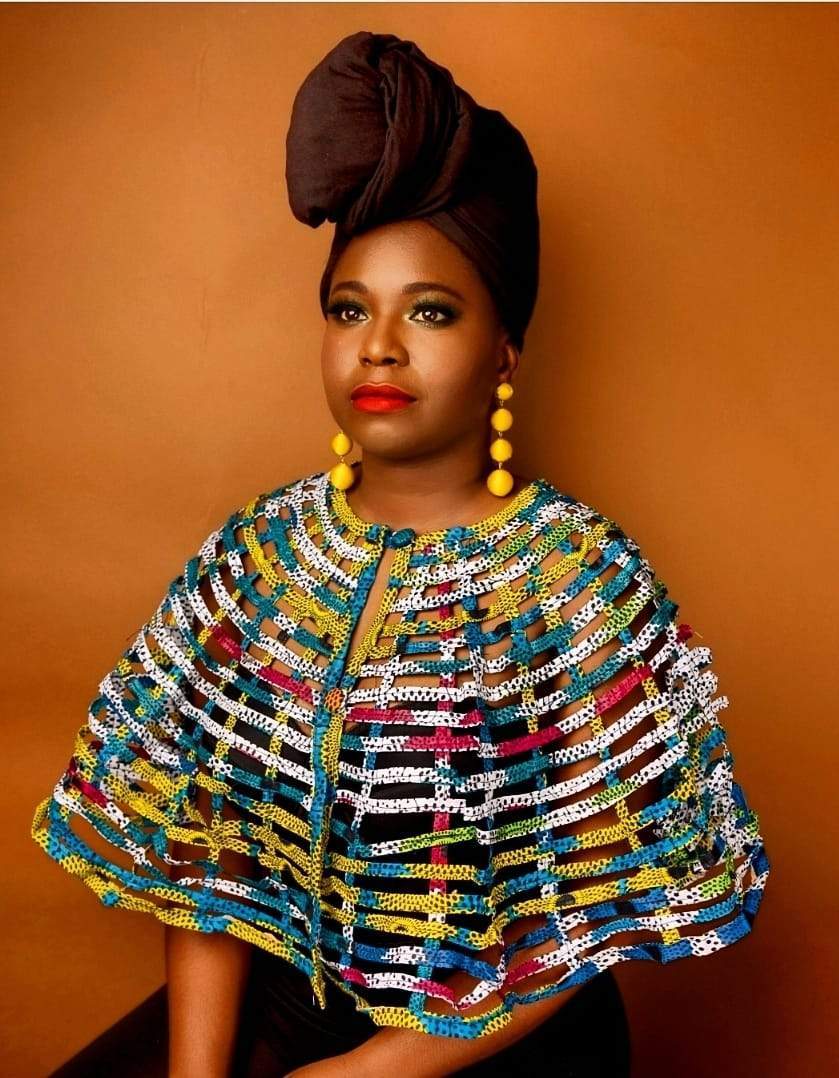 Ankara Necklace Big Fabric Blue Cape