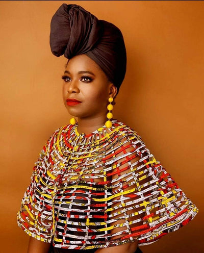 Ankara Necklace Big Fabric Mix Cape