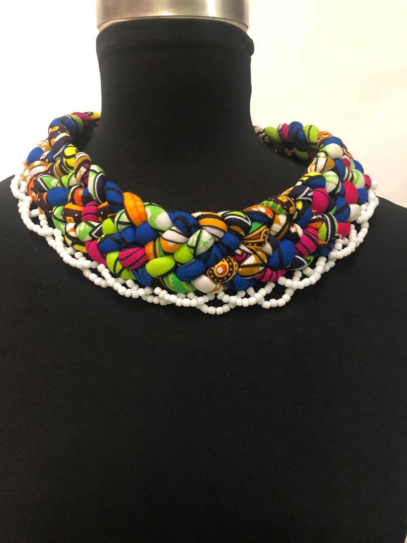 Ankara Fabric Knotted Necklace
