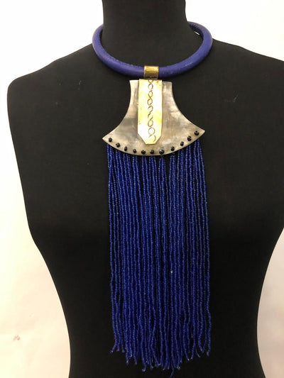 Leather Bone Drip Necklace