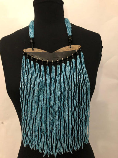 Moon Curve Bead Drip Necklace