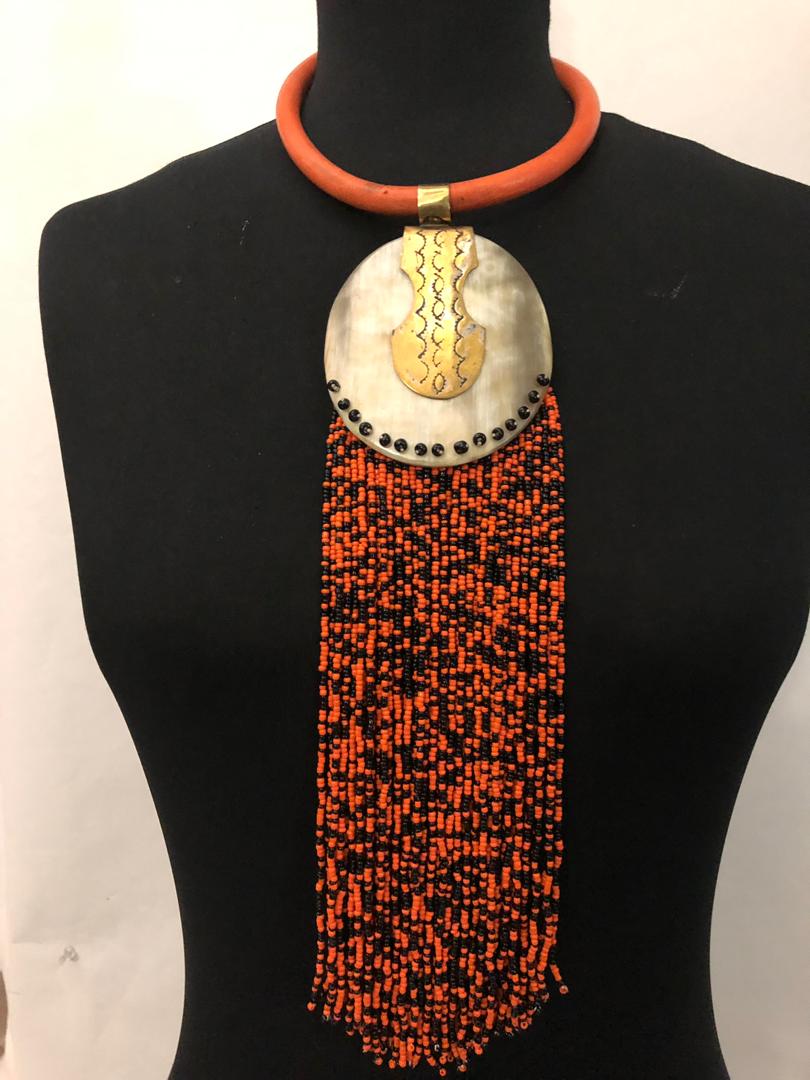 Leather Bone Drip Necklace