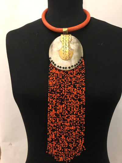Leather Bone Drip Necklace