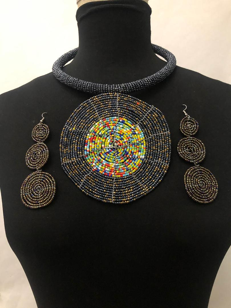 Circle Massai Necklace and Earring