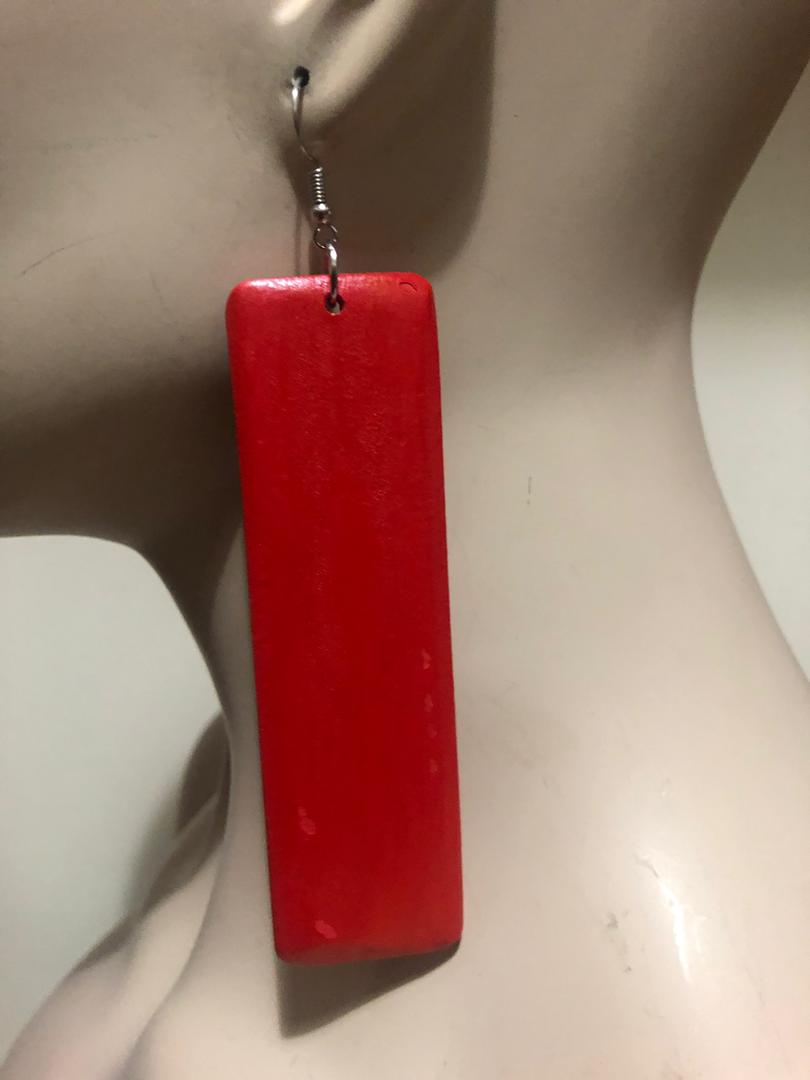 Rectangular Wooden Earrings