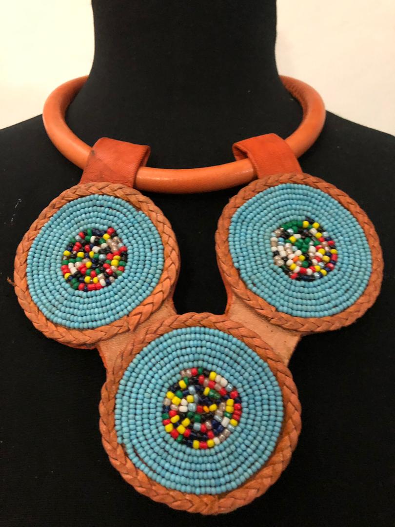 Leather Star Bead Necklace