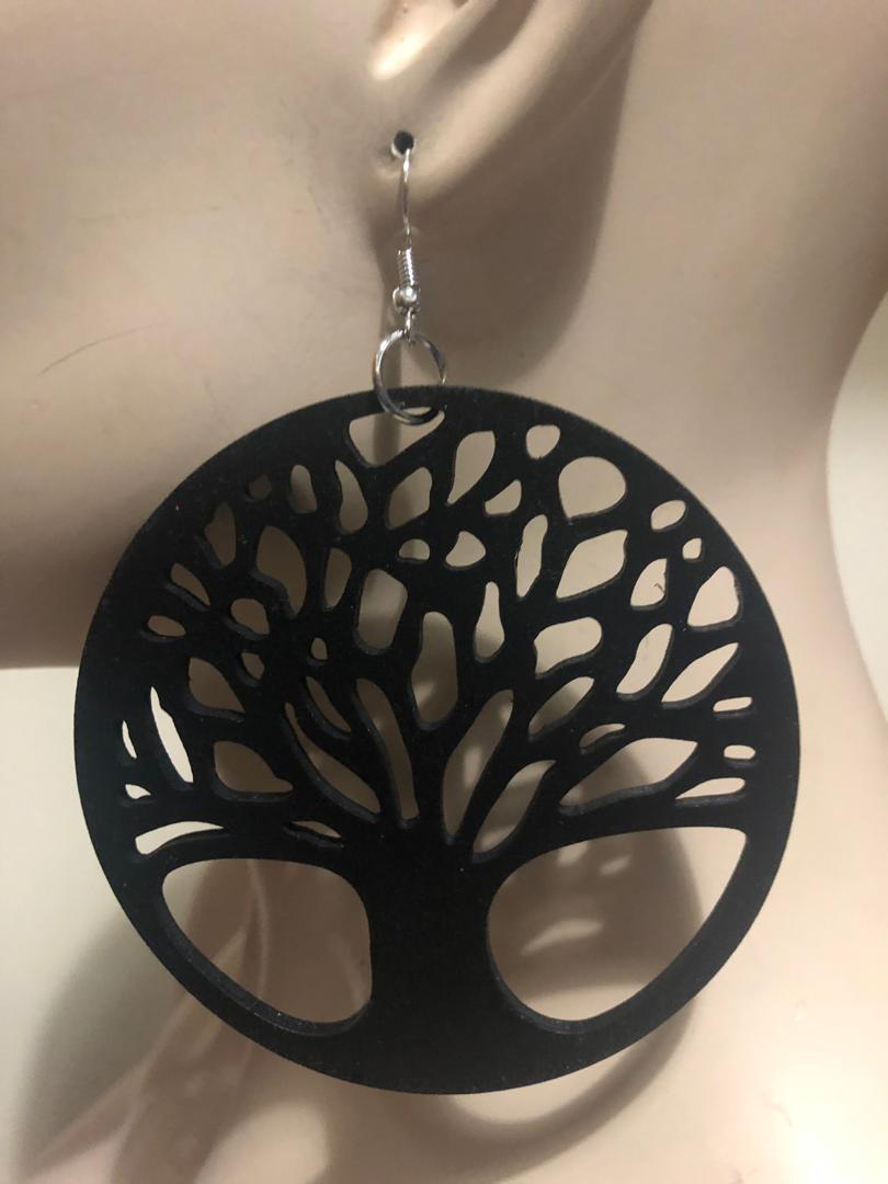 Big Tree of Life Wood Earrings