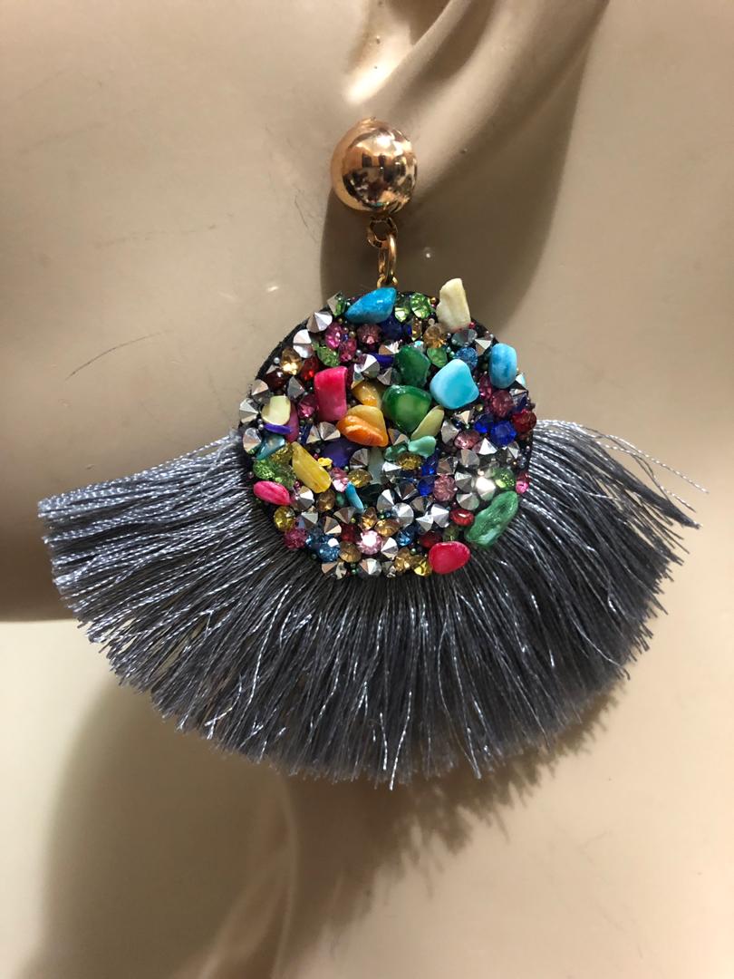 Stoned Fringe Earrings