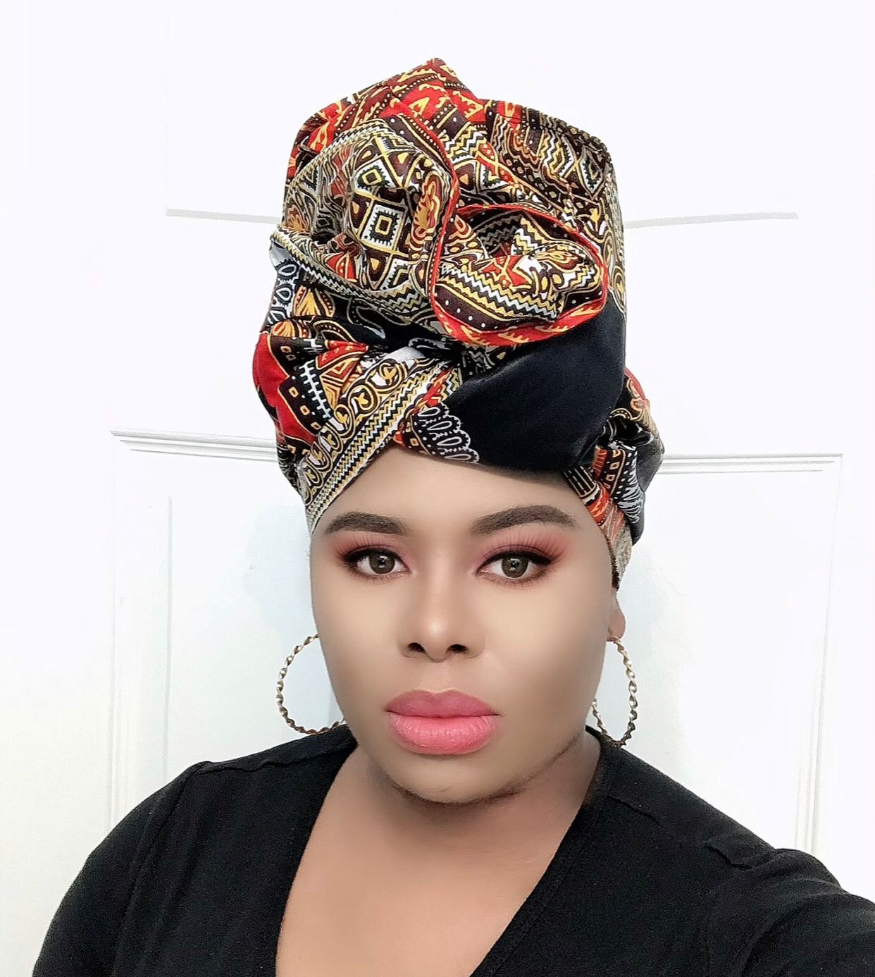 Black Dashiki Head Wrap