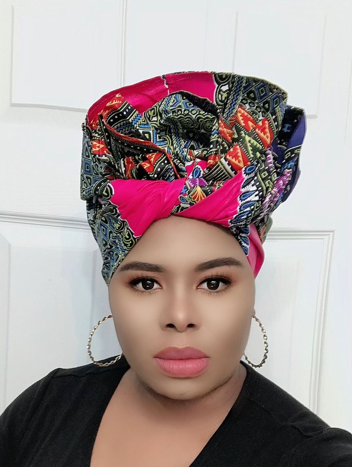 Pink Dashiki Head Wrap