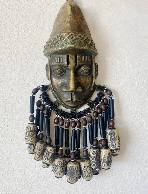 Bronze Tribal King Face Necklace