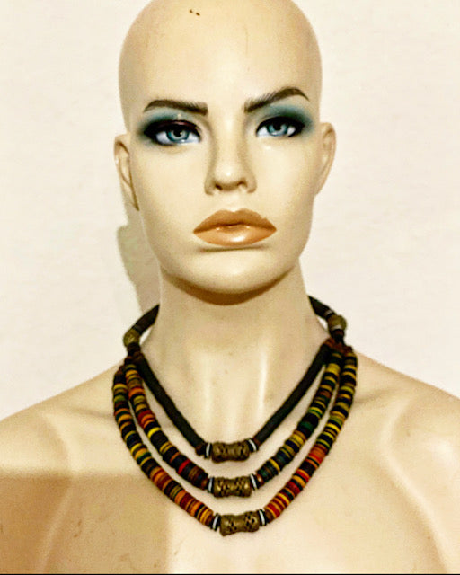 Jigida Beads Medium Bronze Necklace