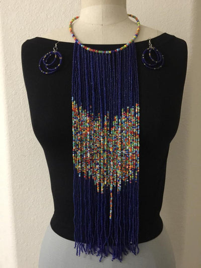 Binta Bead Necklace And Earrings Set