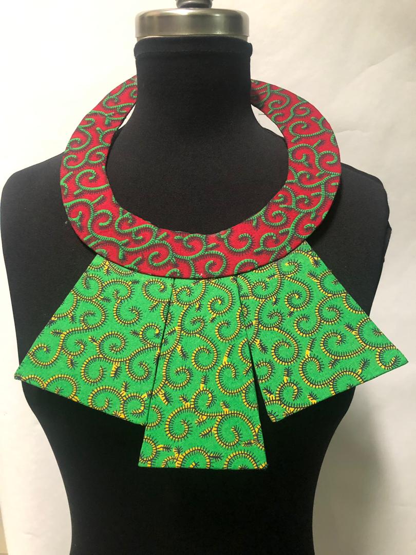 African Print Fan Necklace