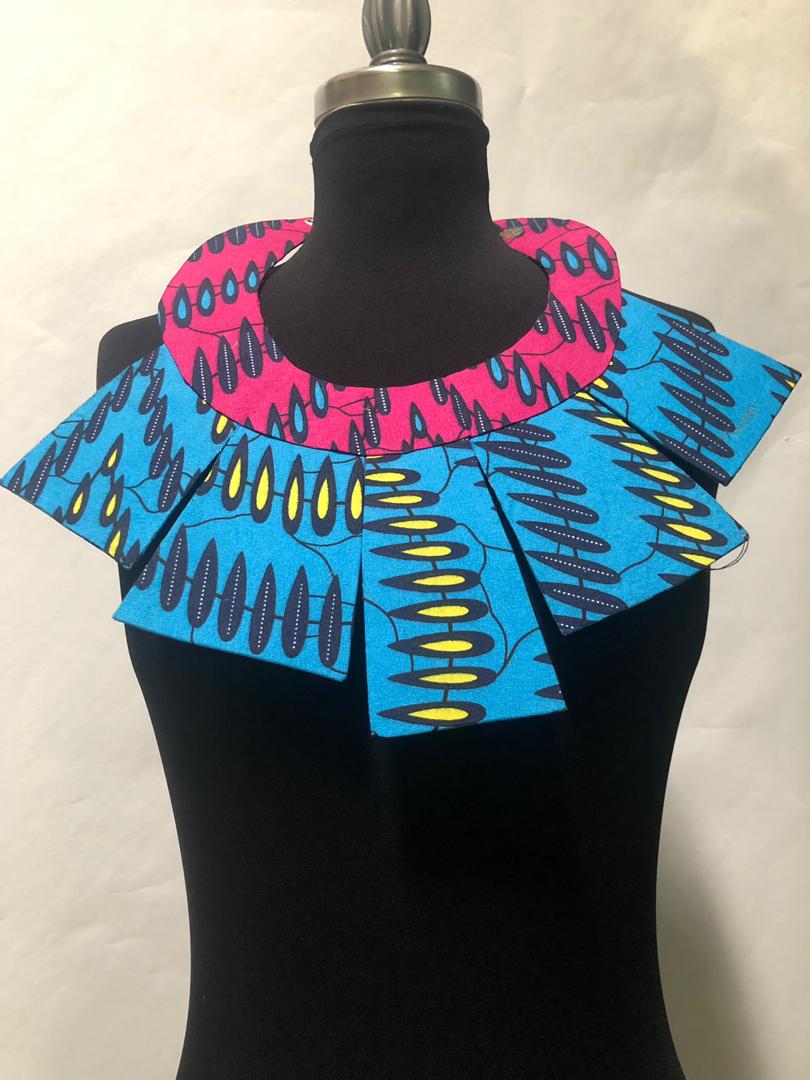 African Print Fan Necklace