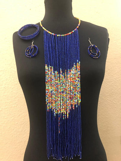 Binta Bead Necklace And Earrings Set