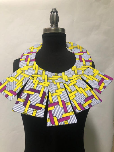 African Print Fan Necklace