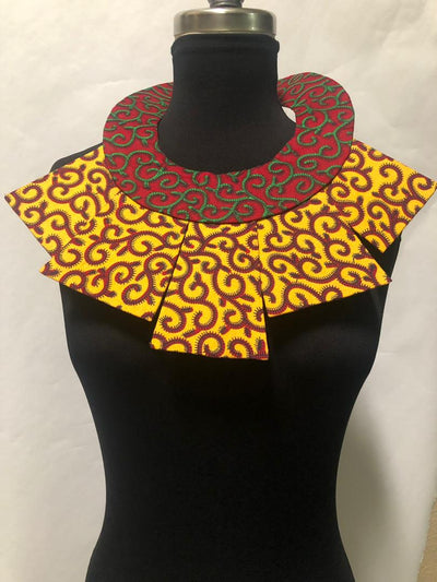 African Print Fan Necklace