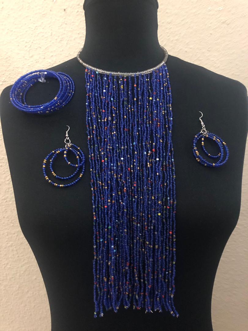 Binta Bead Necklace And Earrings Set