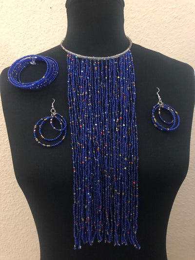 Binta Bead Necklace And Earrings Set